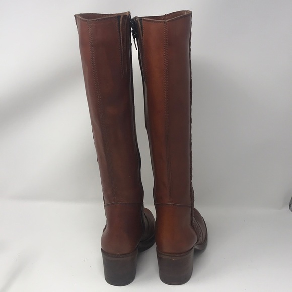 qualicraft Shoes Vintage Boho Tall Leather Boots Boho Chic Sz 5 2